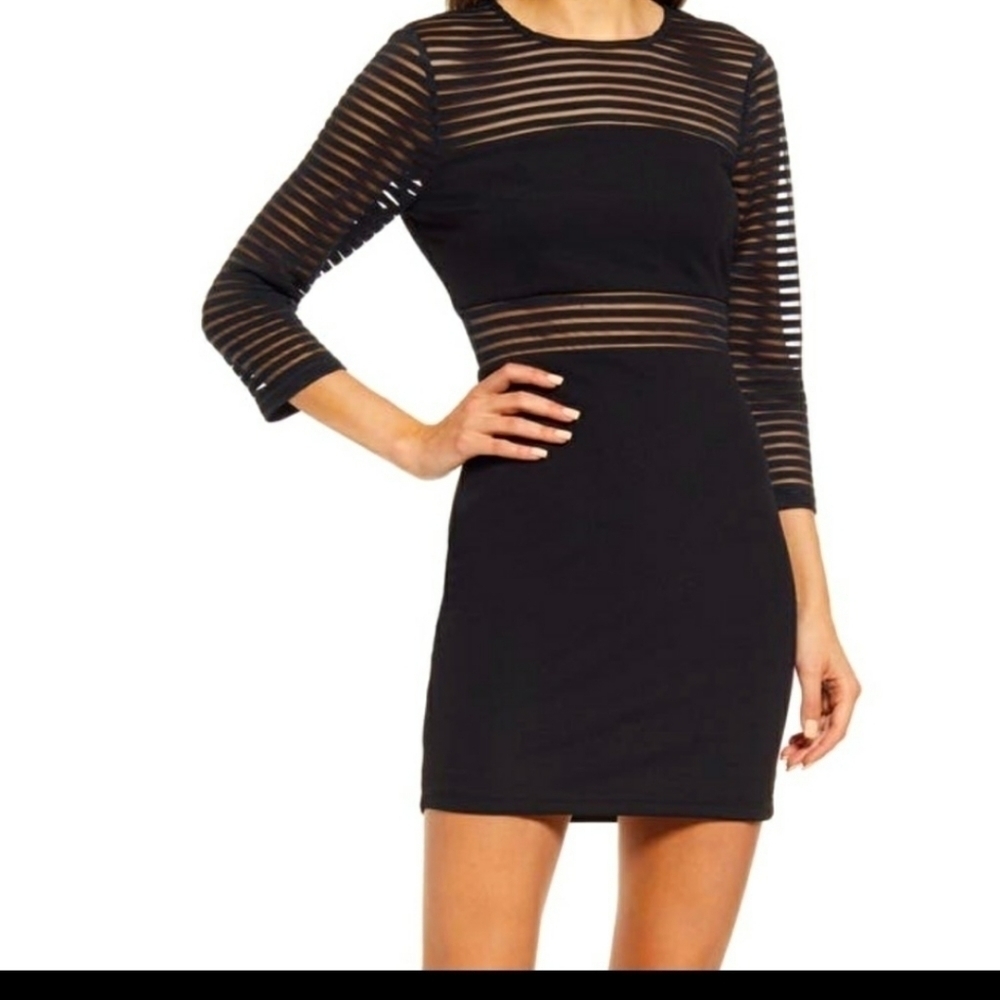 LULUS Black long sleeve bodycon dress size S
